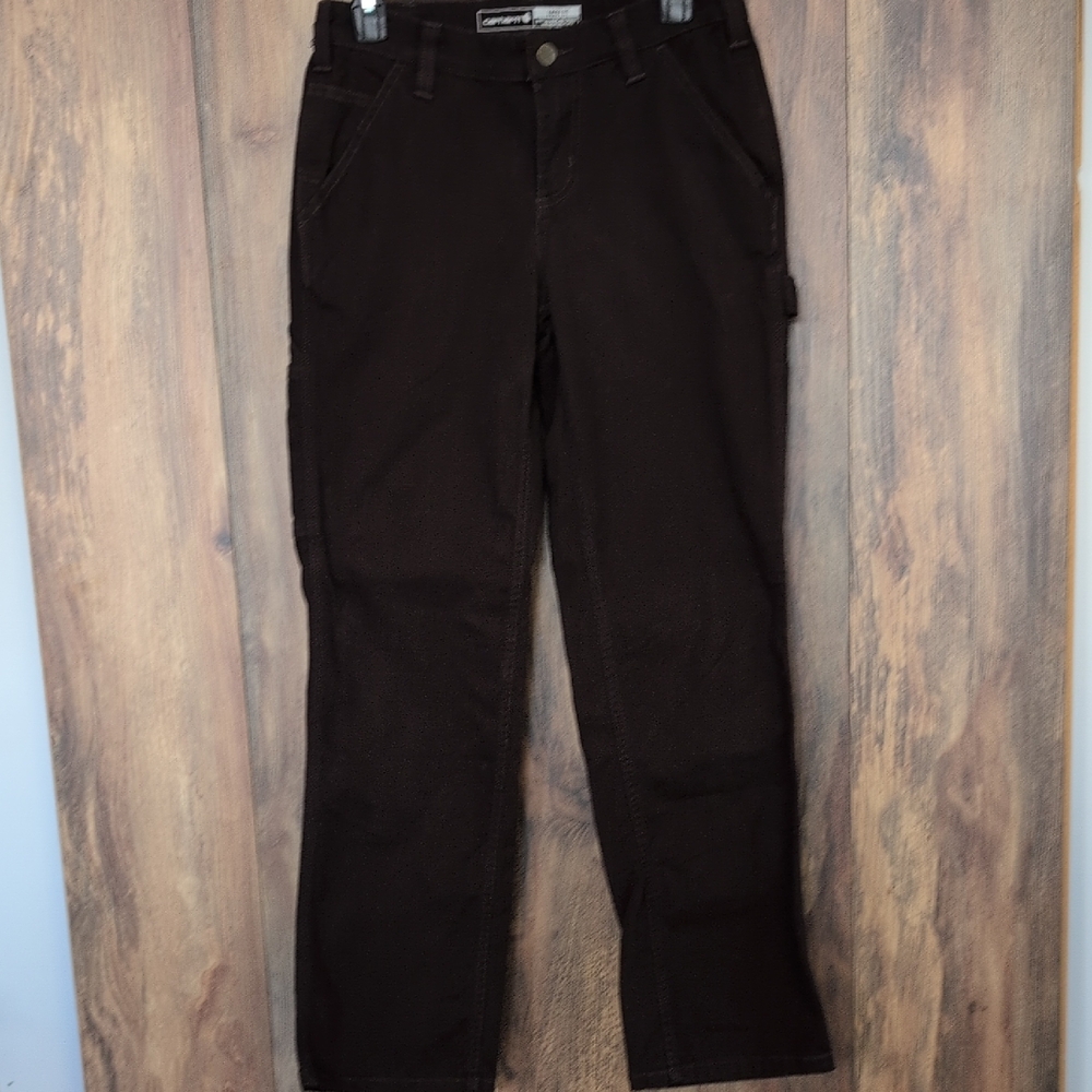Carhartt Brown Straight Leg Loose Fit Cargo Jeans 2 Short M429 - Picture 2 of 13